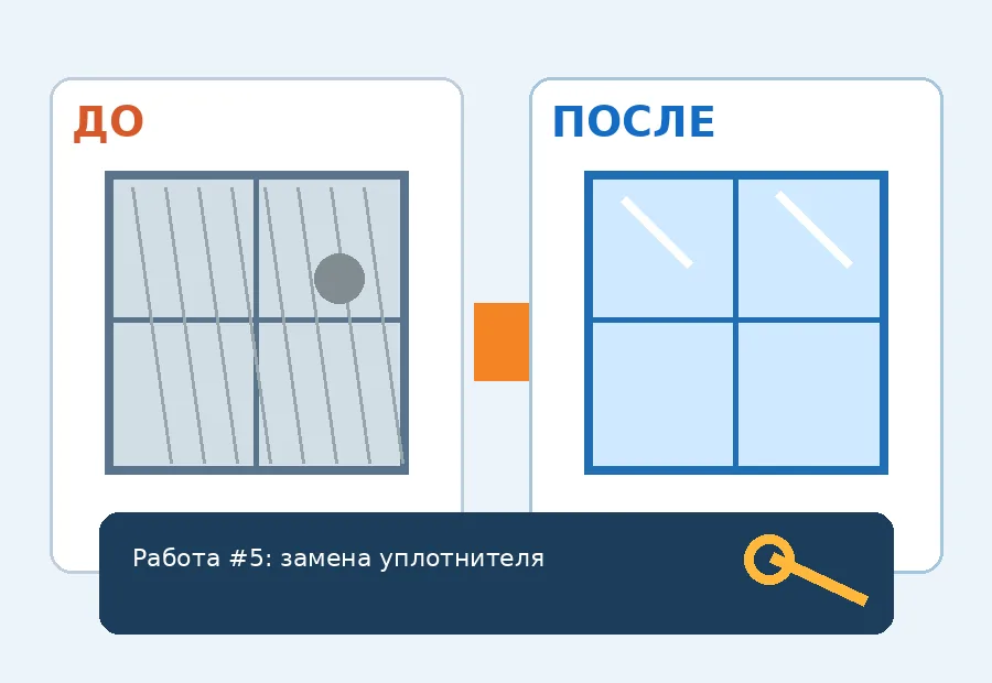 Ремонт пластикового окна до и после — работа 5 в Москве